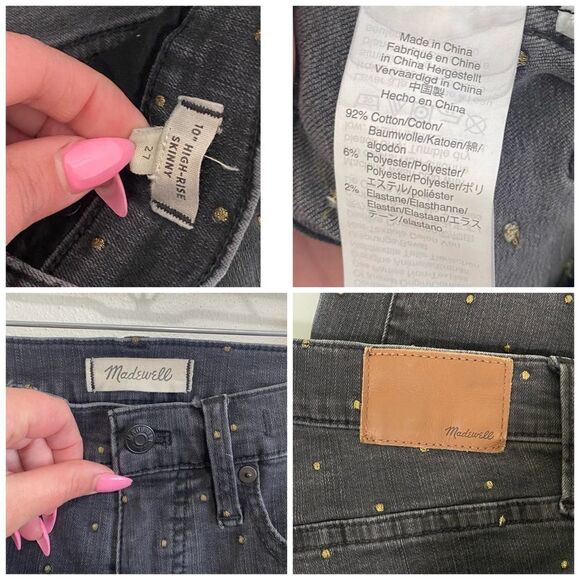 MADEWELL Metallic Dot Edition 10” High Rise Skinny Jeans - Picture 14 of 14